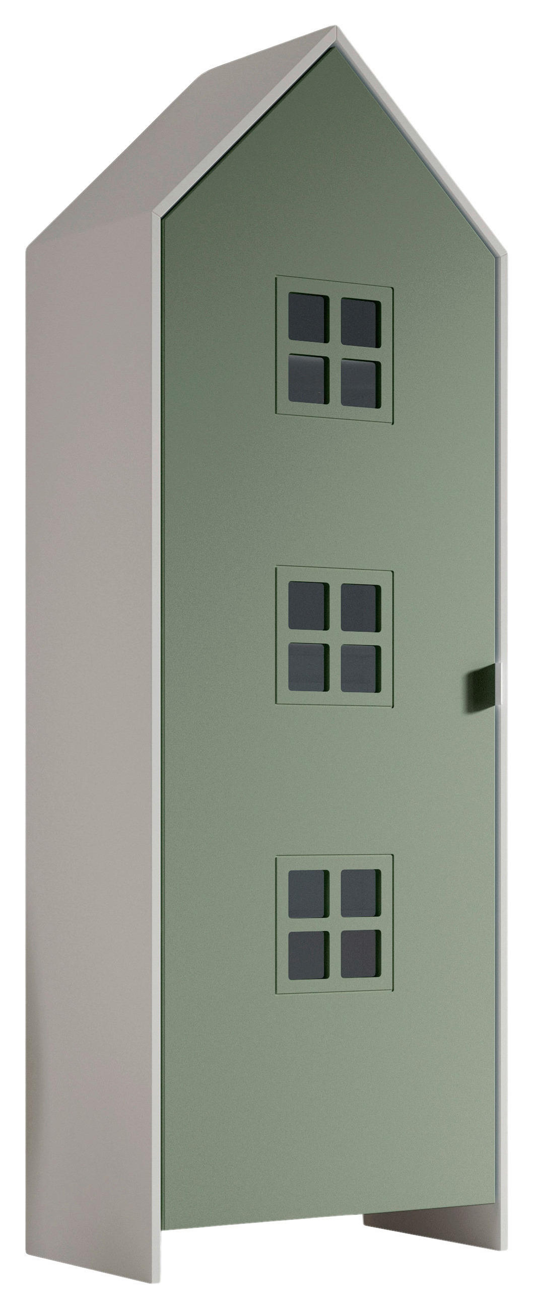  KINDERKLEIDERSCHRANK Grün, Weiß  - Weiß/Grün, MODERN, Holzwerkstoff/Metall (57,6/171,3/37cm) - Vipack