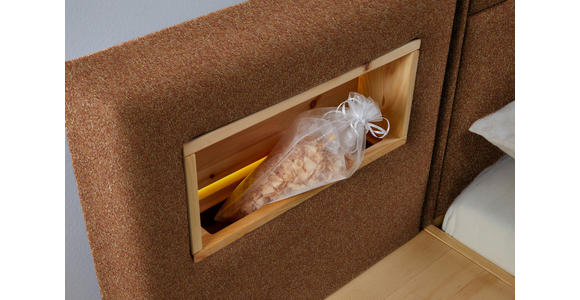 BOXSPRINGBETT 160/200 cm in Orange, Eichefarben - Eichefarben/Orange, Natur, Holz/Textil (160/200cm) - Valnatura