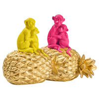 DEKOANANAS - Goldfarben, Design, Stein (12/19,5/19,5cm)