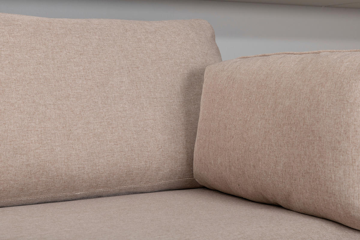 2-SITS SOFFA i metall, textil svart, ljusbrun  - brun/ljusbrun, Design, metall/textil (203/84/90cm) - Livetastic