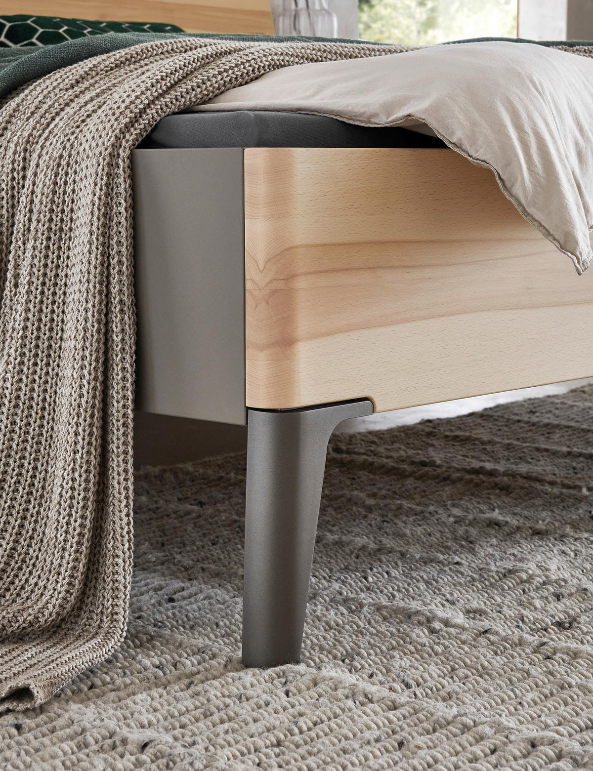 BETTANLAGE - Fango/Buchefarben, Design, Holz (180/200cm) - Valdera