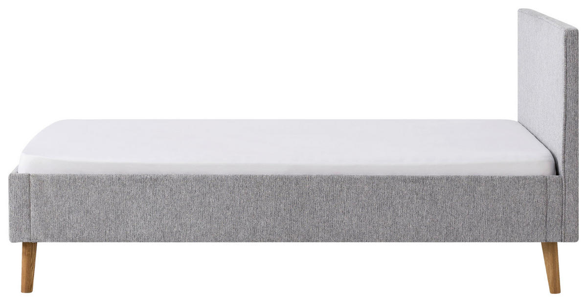 POLSTERBETT Grau 140/200 cm  - Eichefarben/Grau, Basics, Holz/Textil (140/200cm) - Boxxx