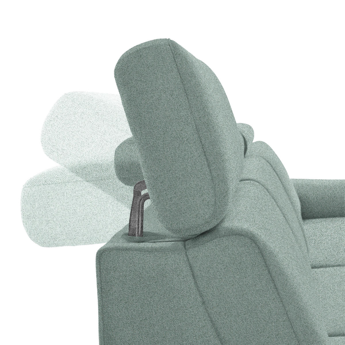ECKSOFA in Flachgewebe Mintgrün  - Schwarz/Mintgrün, Konventionell, Textil/Metall (304/182cm) - Pure Home Comfort