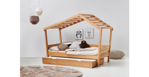 BETT 90/200 cm  in Buchefarben  - Buchefarben, KONVENTIONELL, Holz (90/200cm) - Carryhome