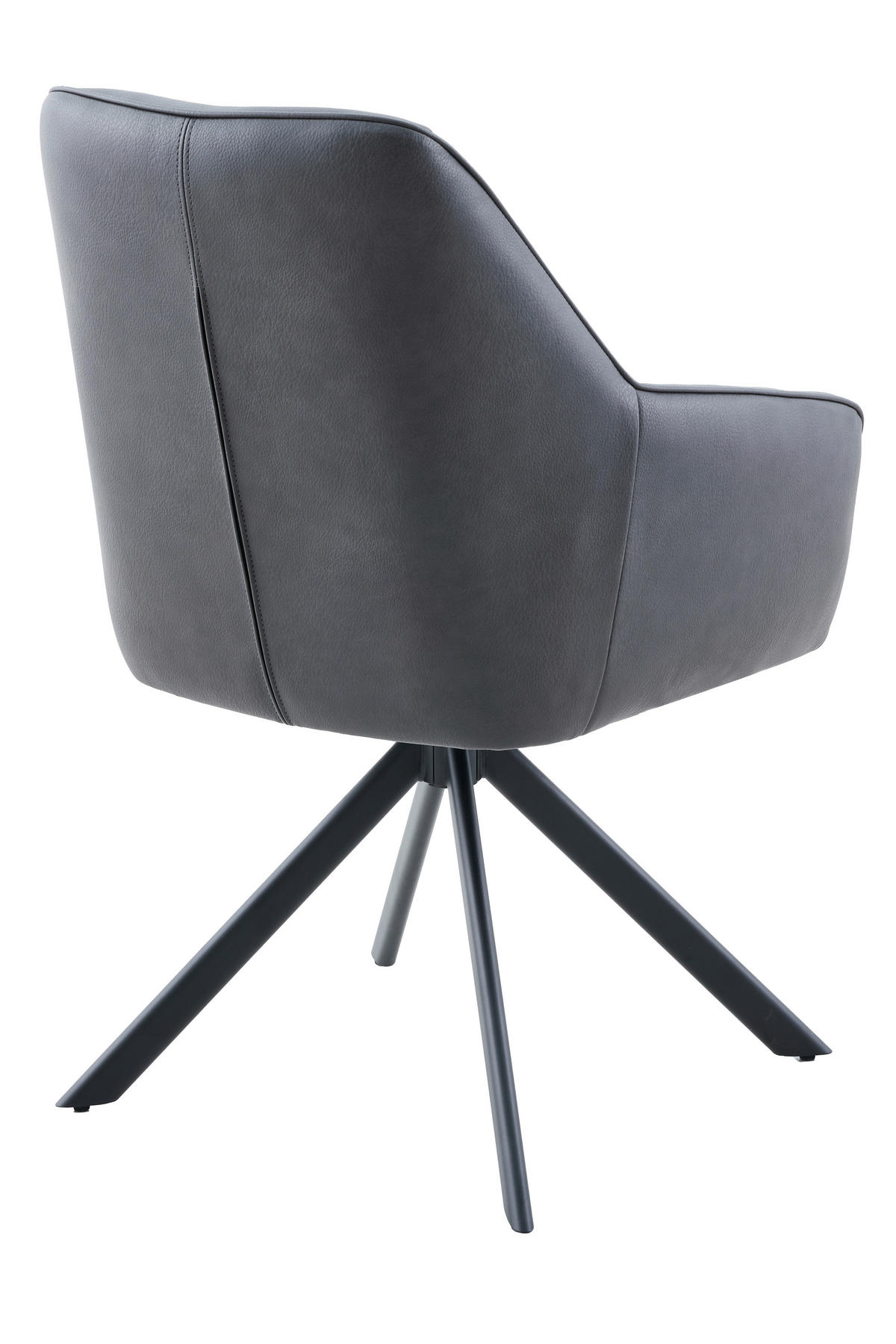 ARMLEHNSTUHL-SET 2 Stück erweiterbar, inklusive Armlehnen Lederlook  - Anthrazit/Schwarz, MODERN, Textil/Metall (62/92/67cm) - MID.YOU