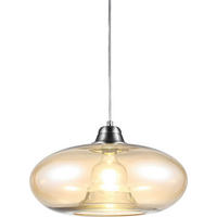 HÄNGELEUCHTE 40/150 cm    - Orange/Nickelfarben, Konventionell, Glas/Metall (40/150cm) - Globo