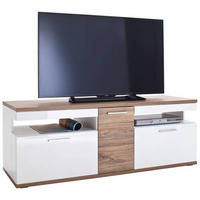 TV-ELEMENT Colombo  in 150/55/50 cm  - Weiss/Eichefarben, Design, Holzwerkstoff/Metall (150/55/50cm) - Livetastic