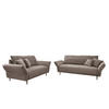 SITZGARNITUR in Cord Graubraun  - Graubraun/Schwarz, Design, Textil/Metall - Livetastic