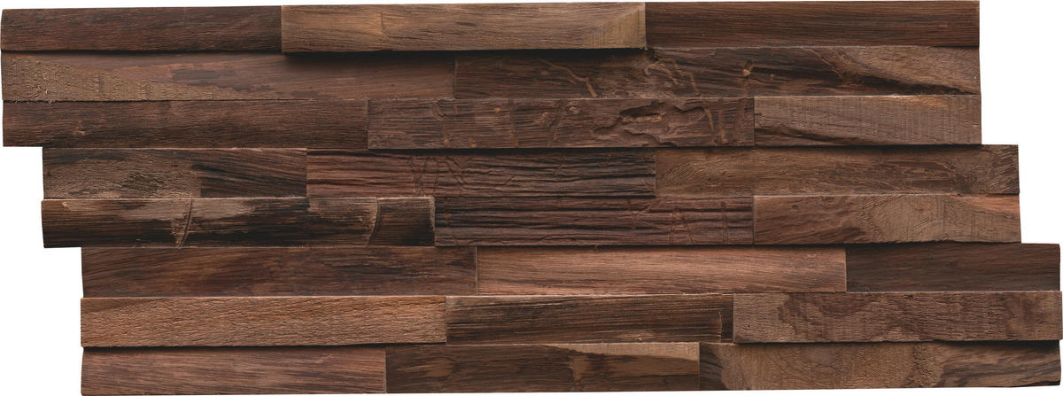 WANDVERKLEIDUNG 10 Stück  - Dunkelbraun, Basics, Holz (50/20/2cm)