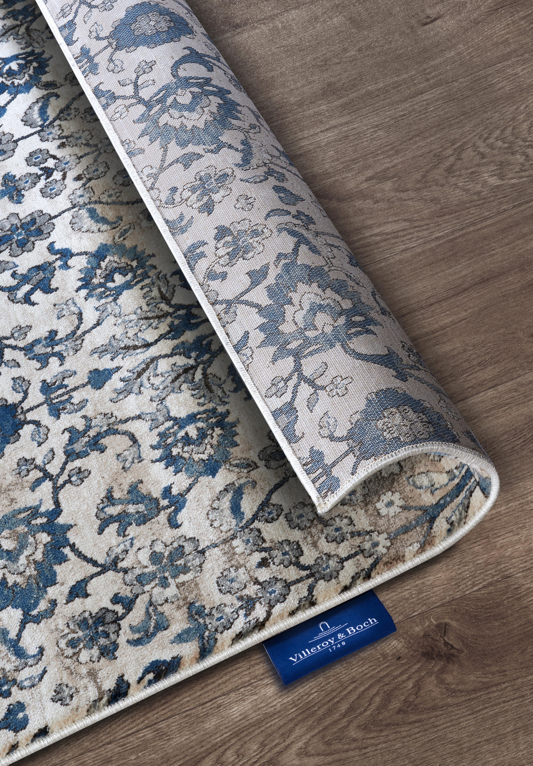 FLACHWEBETEPPICH 160/235 cm Kollektion 1869 Blau, Creme  - Blau/Creme, Design, Kunststoff/Textil (160/235cm) - Villeroy & Boch