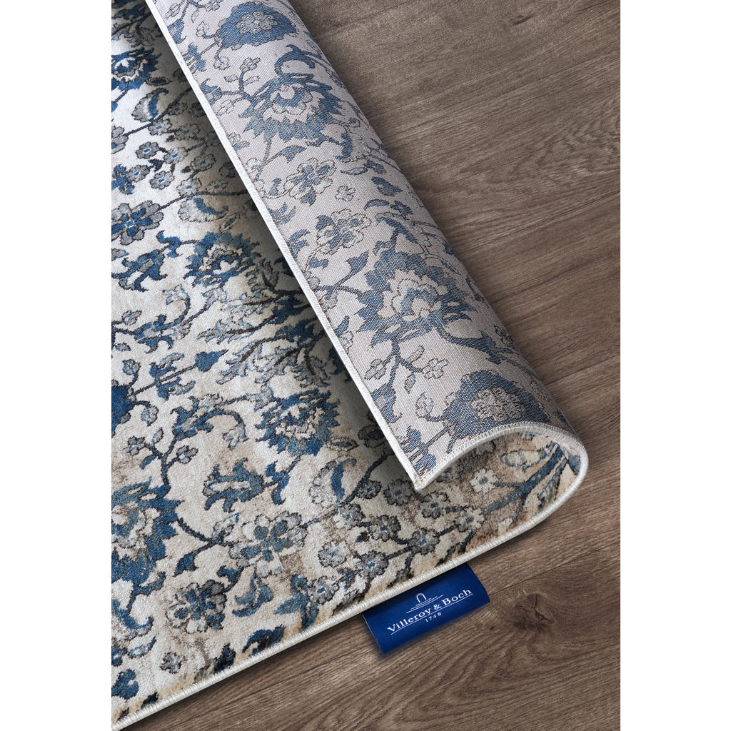 Thumbnail - Villeroy & Boch Flachwebeteppich Kollektion 1869, Blau, Creme, Textil, orientalisch, rechteckig, 160x235 cm, Oeko-Tex® S...