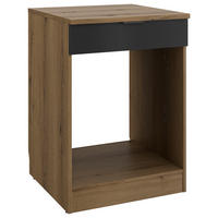 HERDUMBAUSCHRANK 60/86/60 cm  in Schwarz, Eichefarben  - Eichefarben/Schwarz, Basics, Holzwerkstoff/Metall (60/86/60cm) - MID.YOU