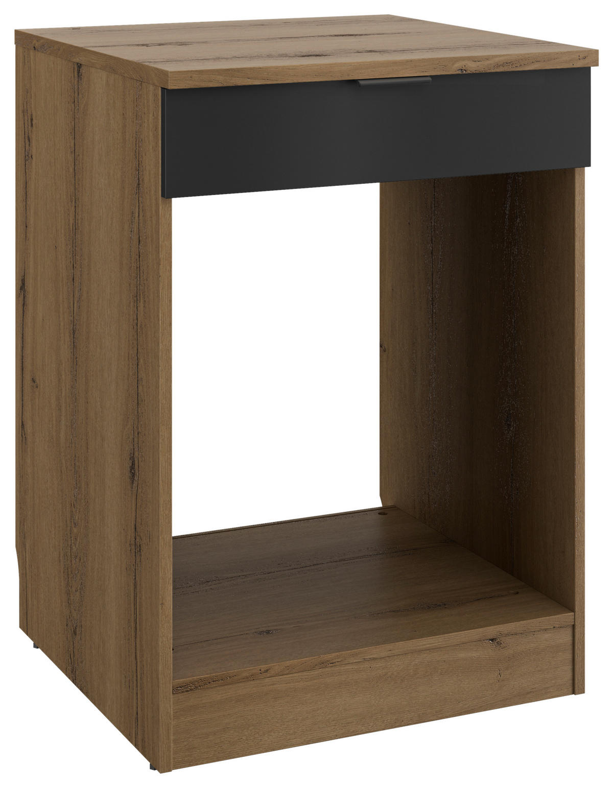 HERDUMBAUSCHRANK 60/86/60 cm  in Schwarz, Eichefarben  - Eichefarben/Schwarz, Basics, Holzwerkstoff/Metall (60/86/60cm) - MID.YOU