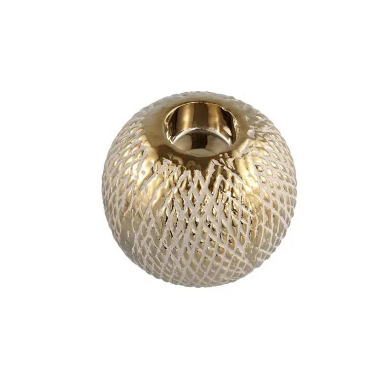 DRŽAČ LUČICA  - zlatne boje, Design, keramika (10/11.5/11.5cm)