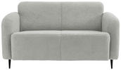 SITZGARNITUR Teddystoff Hellgrau  - Hellgrau/Schwarz, MODERN, Textil/Metall (185/76/90cm) - Livetastic