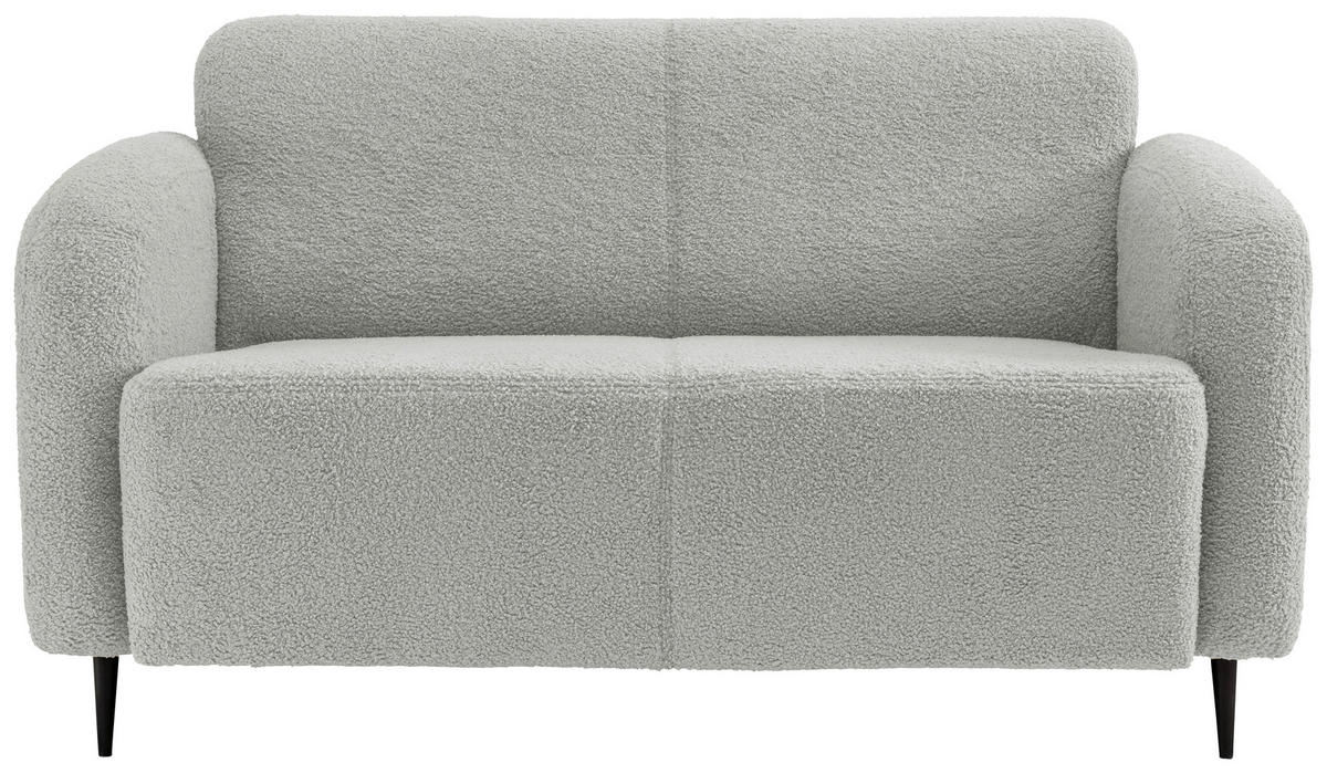 SITZGARNITUR in Teddystoff Hellgrau  - Hellgrau/Schwarz, Modern, Textil/Metall (180/76/90cm) - Livetastic