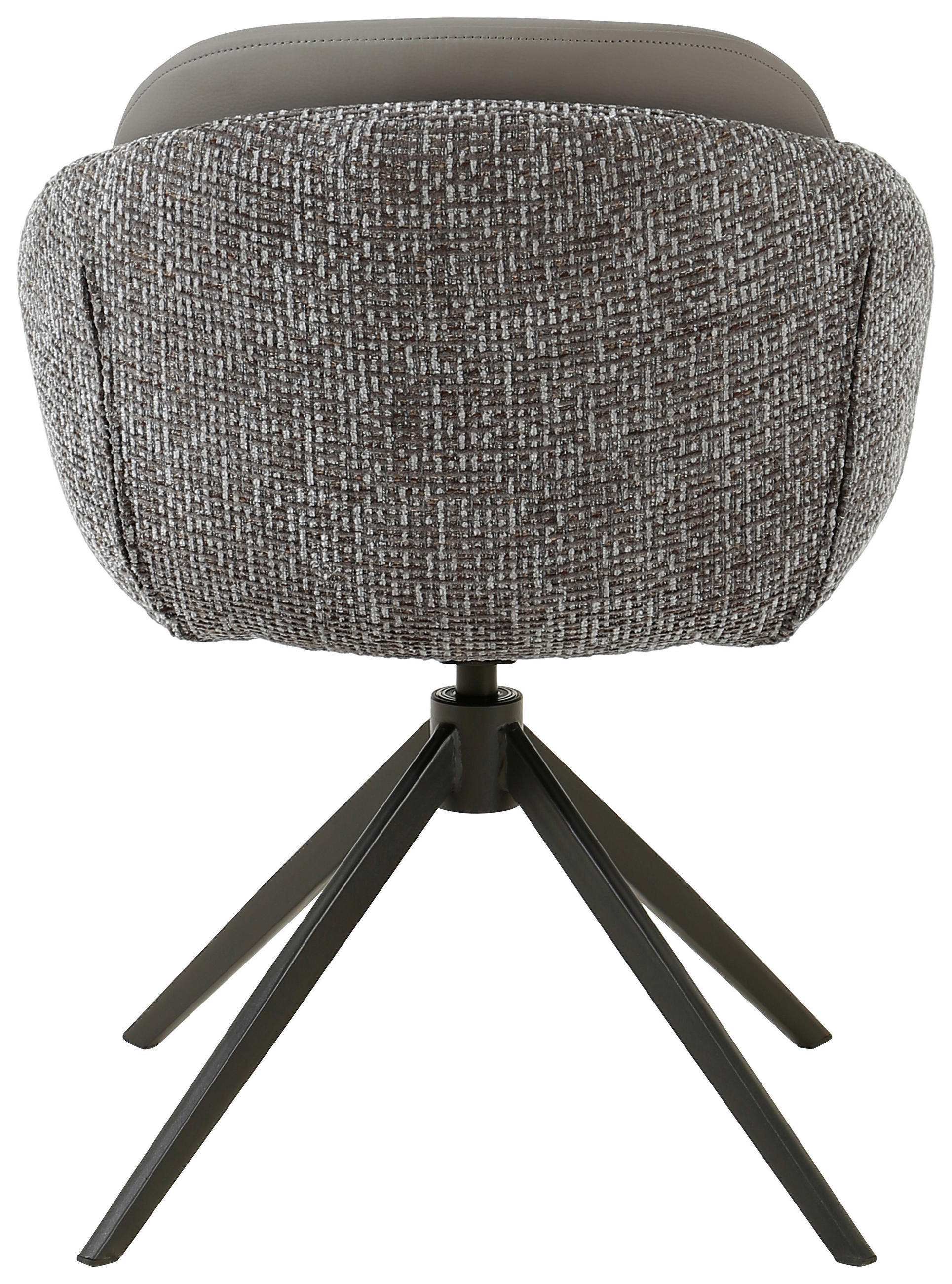 ARMLEHNSTUHL  in Eisen Leinenoptik Echtleder pigmentiert  - Khaki/Schwarz, Design, Leder/Textil (60/80,5/62cm) - Novel