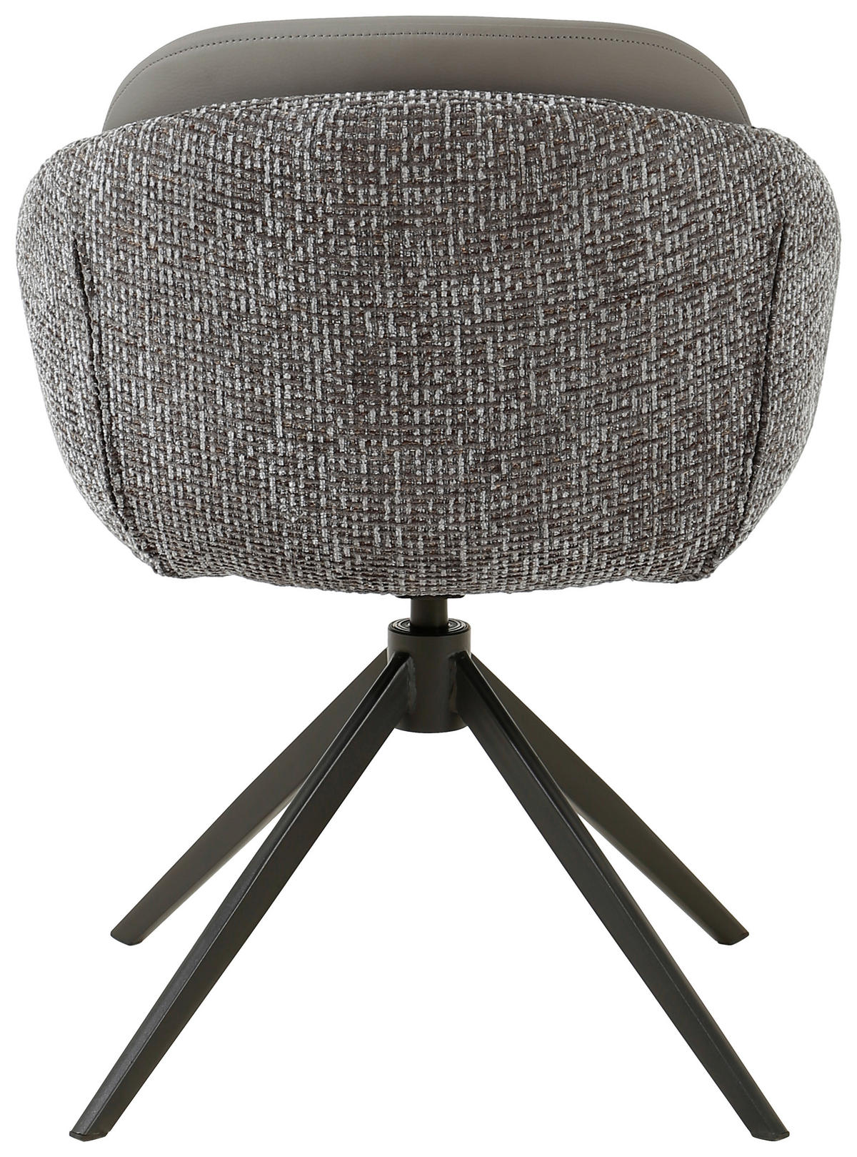 ARMLEHNSTUHL  in Eisen Leinenoptik Echtleder pigmentiert  - Khaki/Schwarz, Design, Leder/Textil (60/80,5/62cm) - Novel