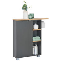 MIDISCHRANK 70,7/76,8/17 cm  - Anthrazit/Silberfarben, Basics, Holzwerkstoff/Kunststoff (70,7/76,8/17cm) - home24