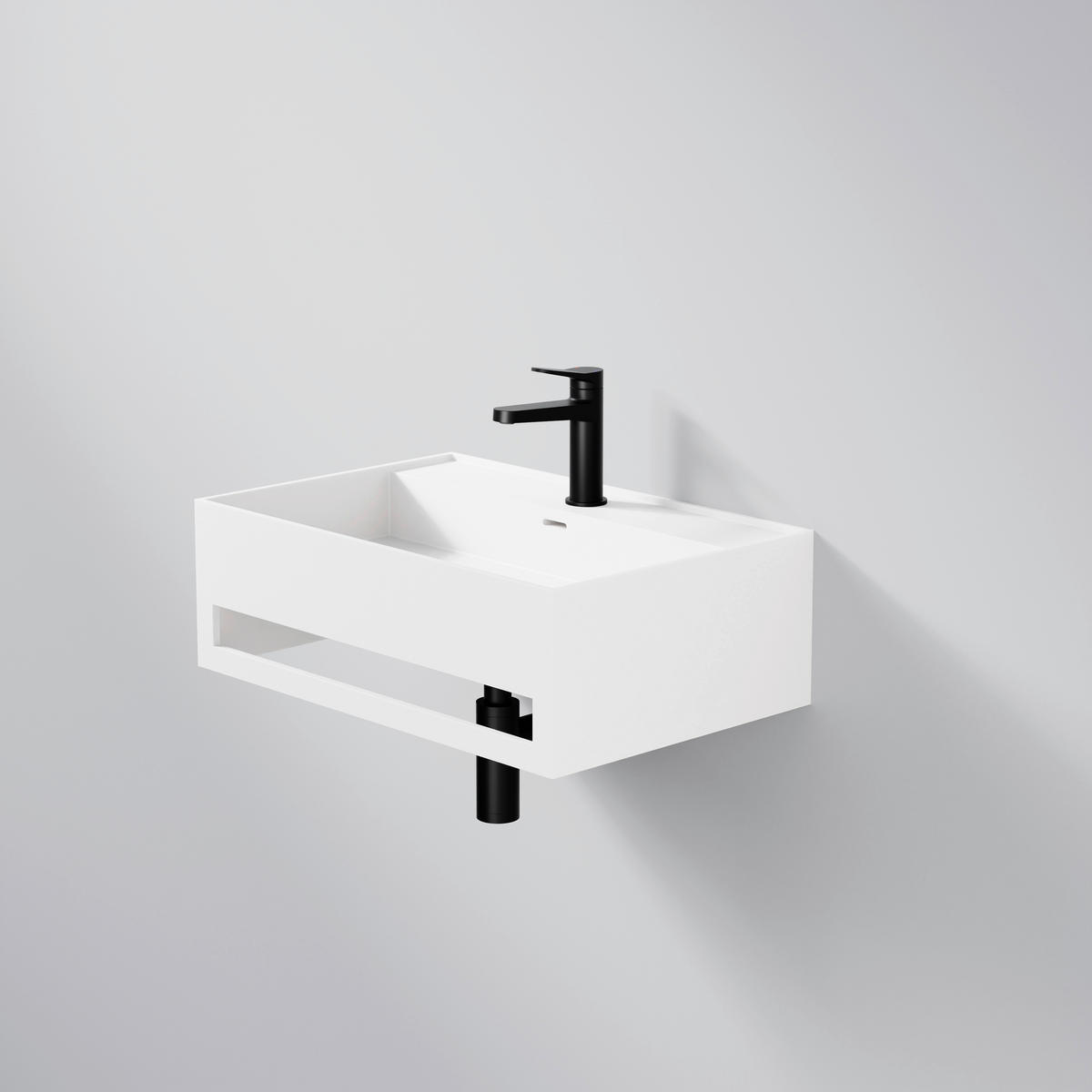 WASCHBECKEN 60/20/40 cm  - Weiß, MODERN, Stein (60/20/40cm)
