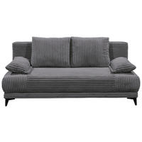 SCHLAFSOFA Cord Anthrazit  inkl. Rückenkissen, Armlehnenkissen, Bettkasten, Schlaffunktion, Rücken echt, Liegefläche im Originalstoff  - Anthrazit/Schwarz, KONVENTIONELL, Kunststoff/Textil (211/96/105cm) - Carryhome