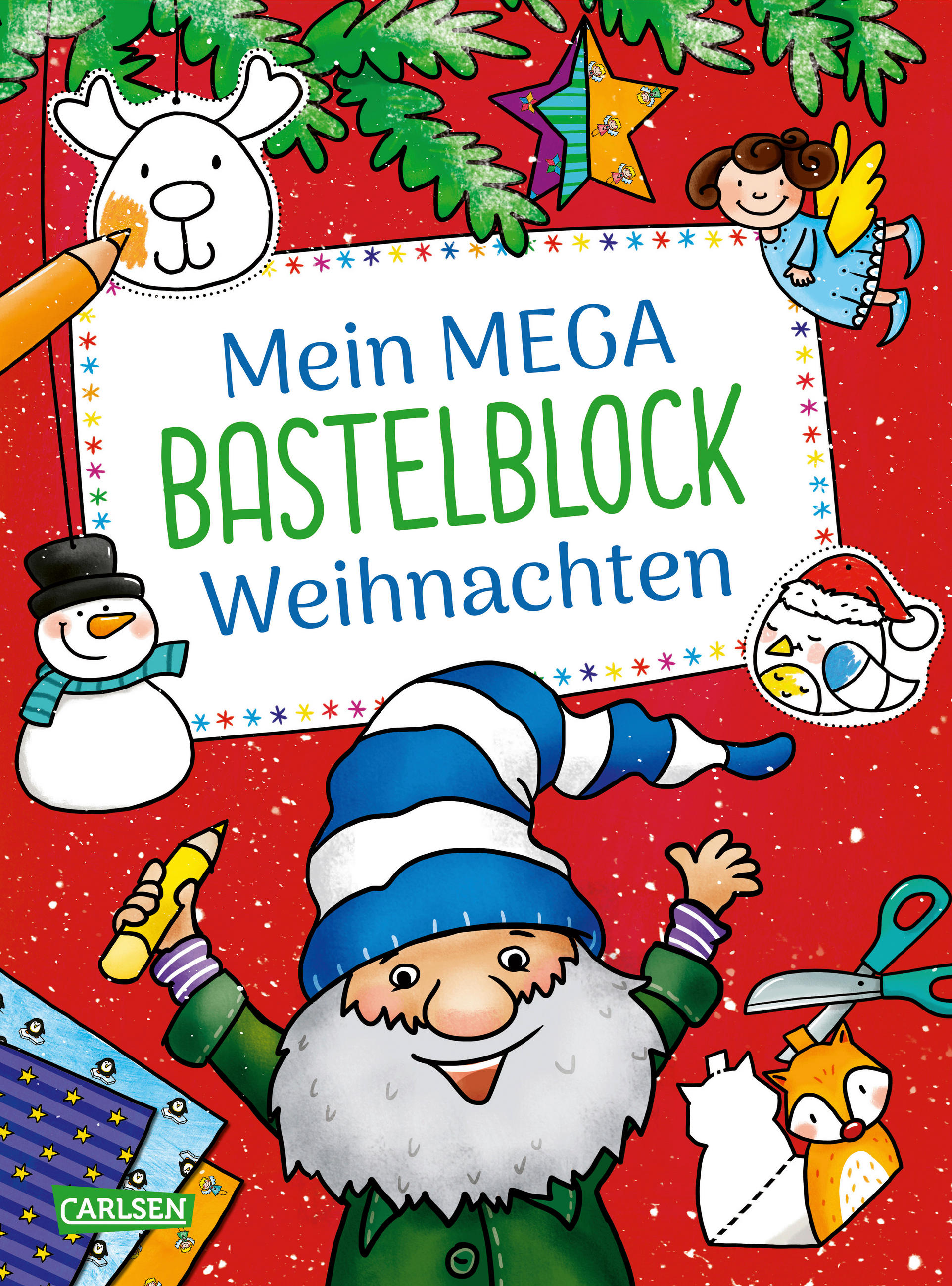 MITMACHBUCH Mein MEGA Bastelblock MEGA Bastelblock Weihnachten  - Multicolor, Basics, Papier (18,2/24,8/1,8cm) - Carlsen