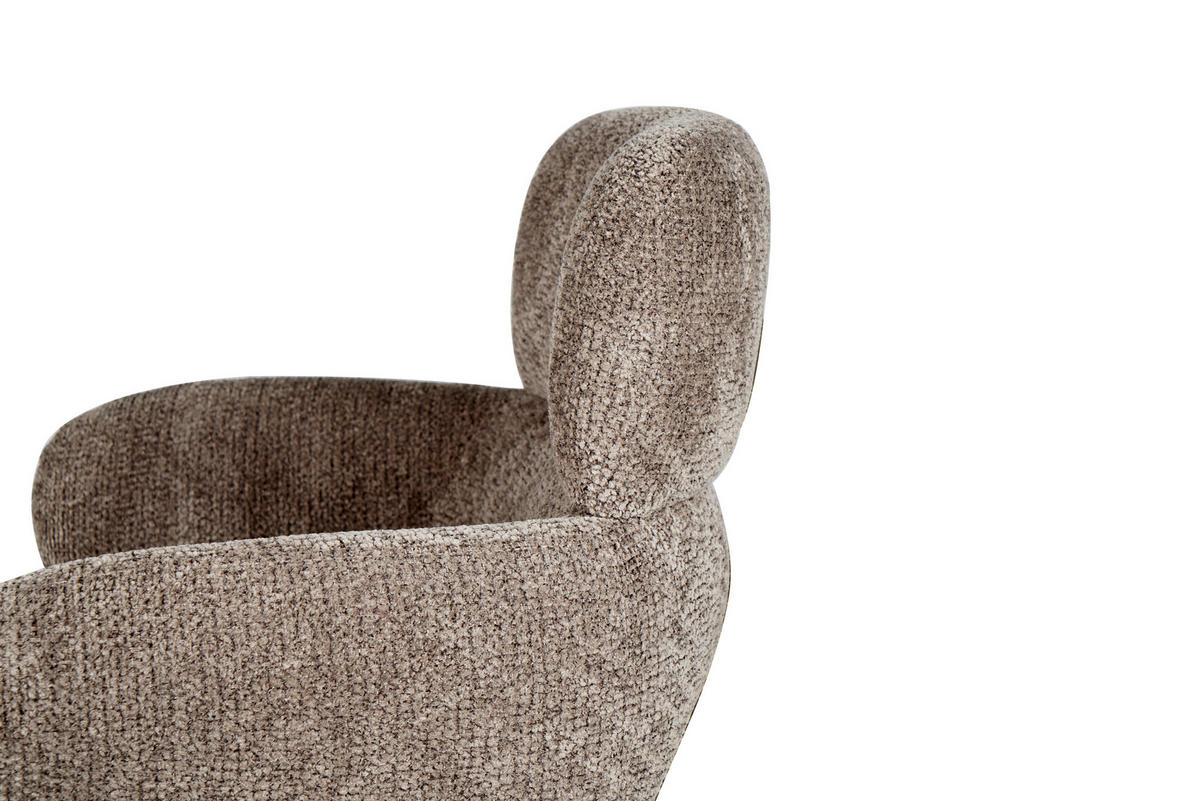 ARMLEHNSTUHL  Sitzfläche 360° drehbar Mikrofaser  Taupe  - Taupe, MODERN, Textil/Metall (61/88/63cm) - Livetastic