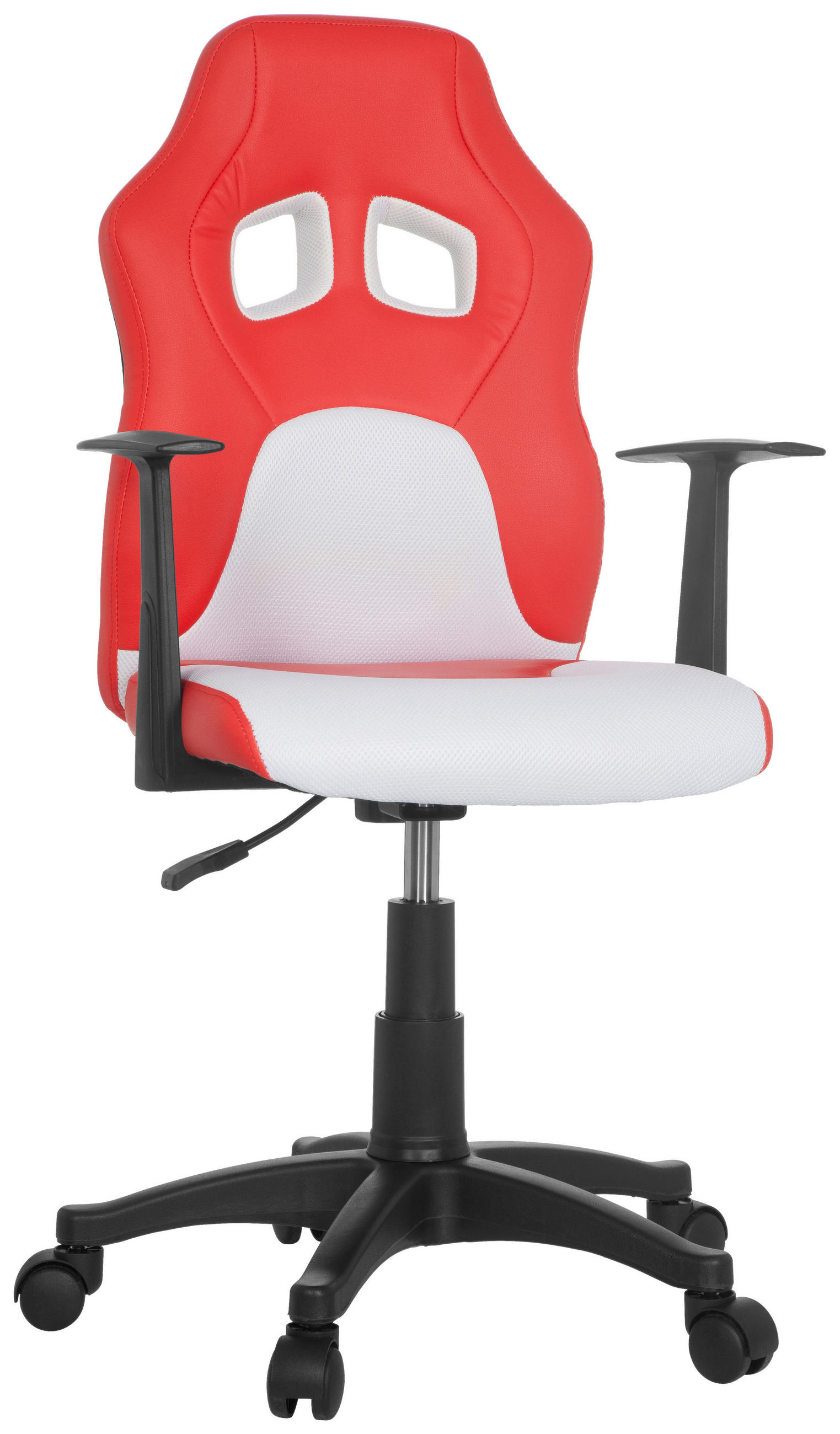 MID.YOU OTOČNÁ ŽIDLE PRO MLADÉ, vzhled kůže, síťovina, červená, bílá