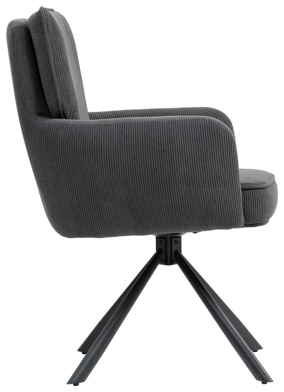 ARMLEHNSTUHL  in Cord  - Anthrazit/Schwarz, KONVENTIONELL, Textil/Metall (60/95/67cm) - MID.YOU