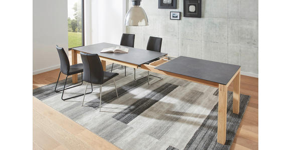 ESSTISCH in Holz, Kunststoff 160-260/100/75 cm  - Eichefarben/Graphitfarben, Design, Holz/Kunststoff (160-260/100/75cm) - Dieter Knoll