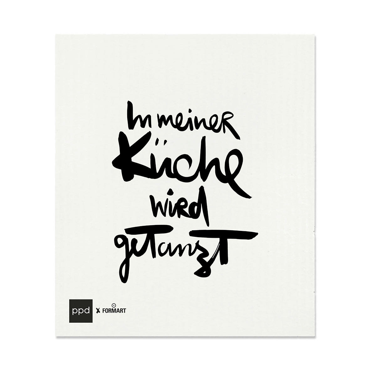 SCHWAMMTUCH  - Schwarz/Weiß, Basics, Textil (20/17cm) - PPD