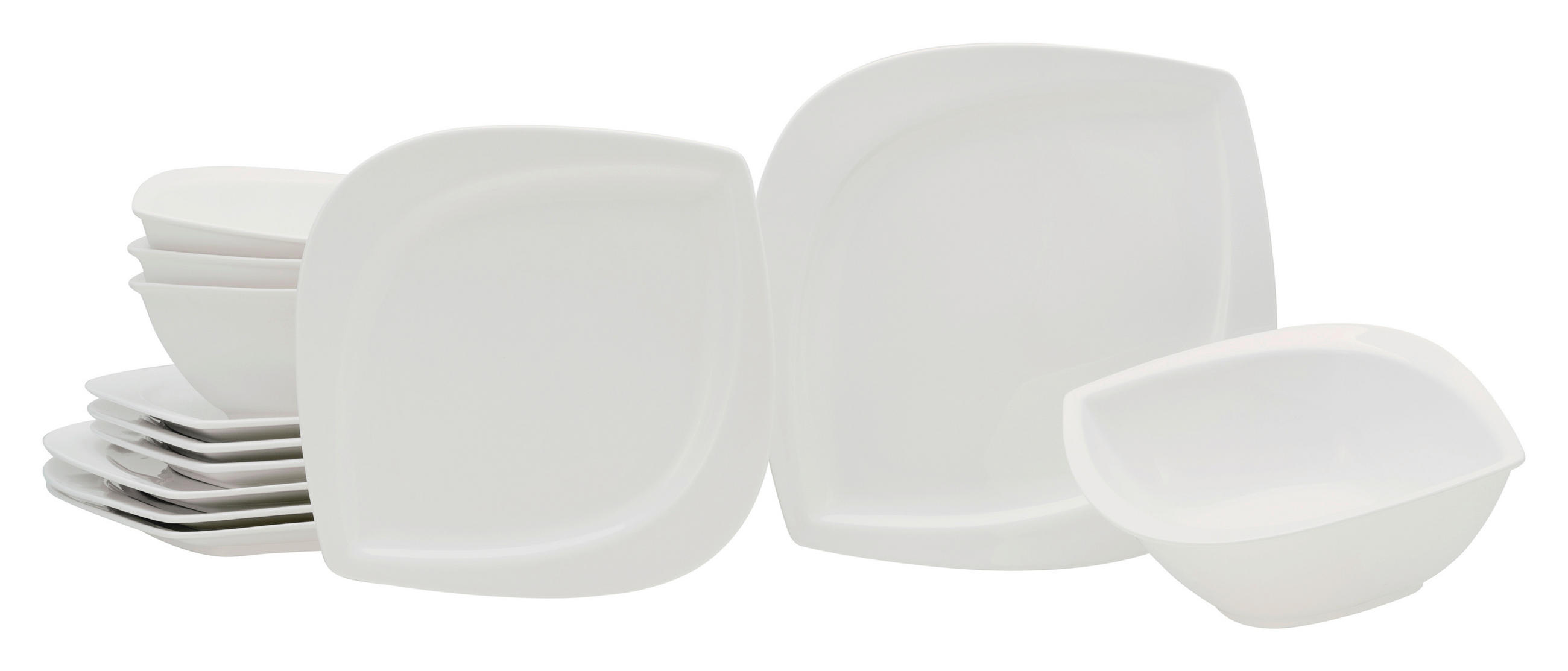 TAFELSERVICE Weiß Melbourne 12-teilig  - Weiß, Basics, Keramik - Creatable