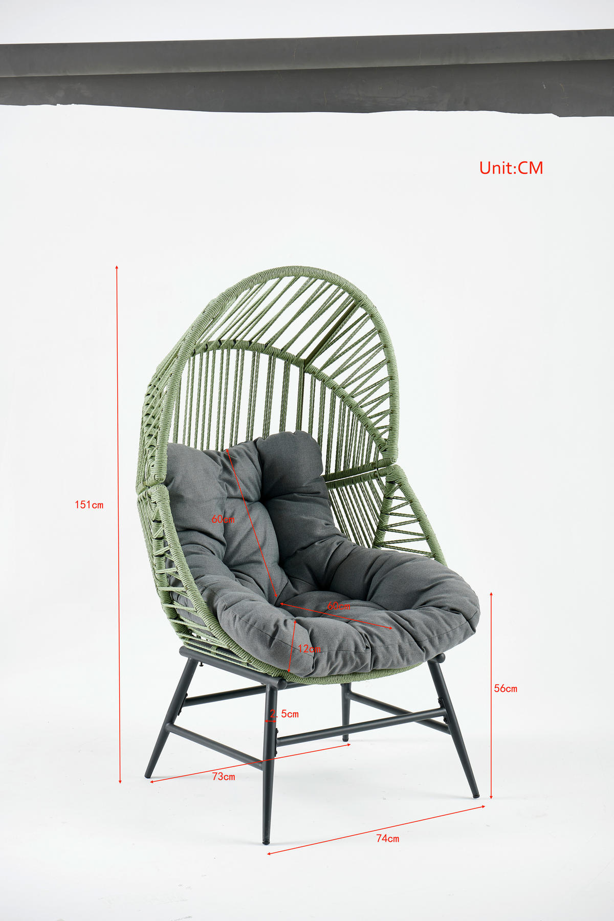 LOUNGESESSEL  - Anthrazit/Hellgrün, MODERN, Kunststoff/Textil (89/148,5/90cm) - Ambia Garden