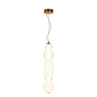 PENDELLAMPA Pendant 14.7/65,3 cm  - guldfärgad/transparent, Trend, metall/glas (14.7/65,3cm) - MAYTONI