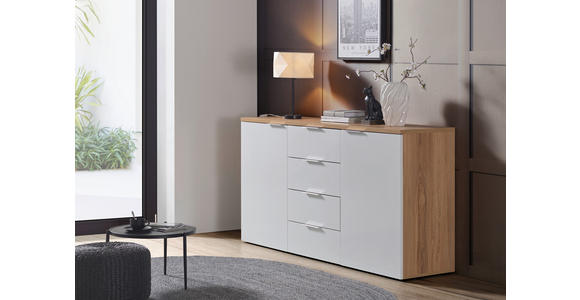 SIDEBOARD 180/89/43 cm  - Chromfarben/Eichefarben, Design, Holzwerkstoff/Kunststoff (180/89/43cm) - Xora