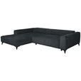 ECKSOFA  in Chenille Dunkelgrau  222/279 cm  - Dunkelgrau/Schwarz, KONVENTIONELL, Kunststoff/Textil (222/279cm) - Hom`in