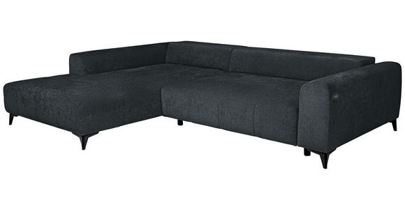 ECKSOFA  in Chenille Dunkelgrau  222/279 cm  - Dunkelgrau/Schwarz, KONVENTIONELL, Kunststoff/Textil (222/279cm) - Hom`in