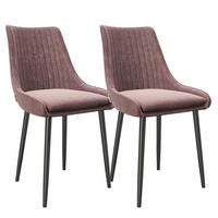 STUHL-SET 2 Stück  in gesteppt  - Schwarz/Rosa, KONVENTIONELL, Textil/Metall (51/84/55cm) - Playboy