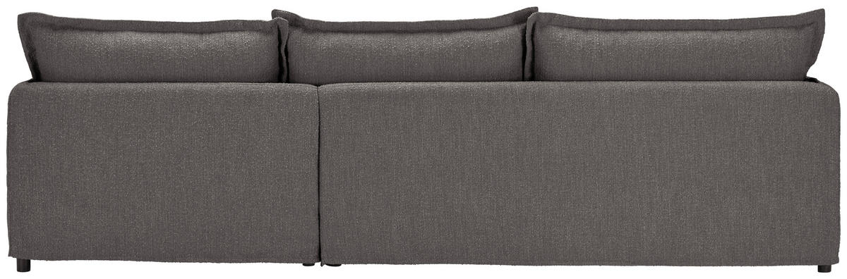 HUSSEN-ECKSOFA in Flachgewebe, Bouclé Grau  - Schwarz/Grau, Trend, Textil/Metall (295/165cm) - Livetastic