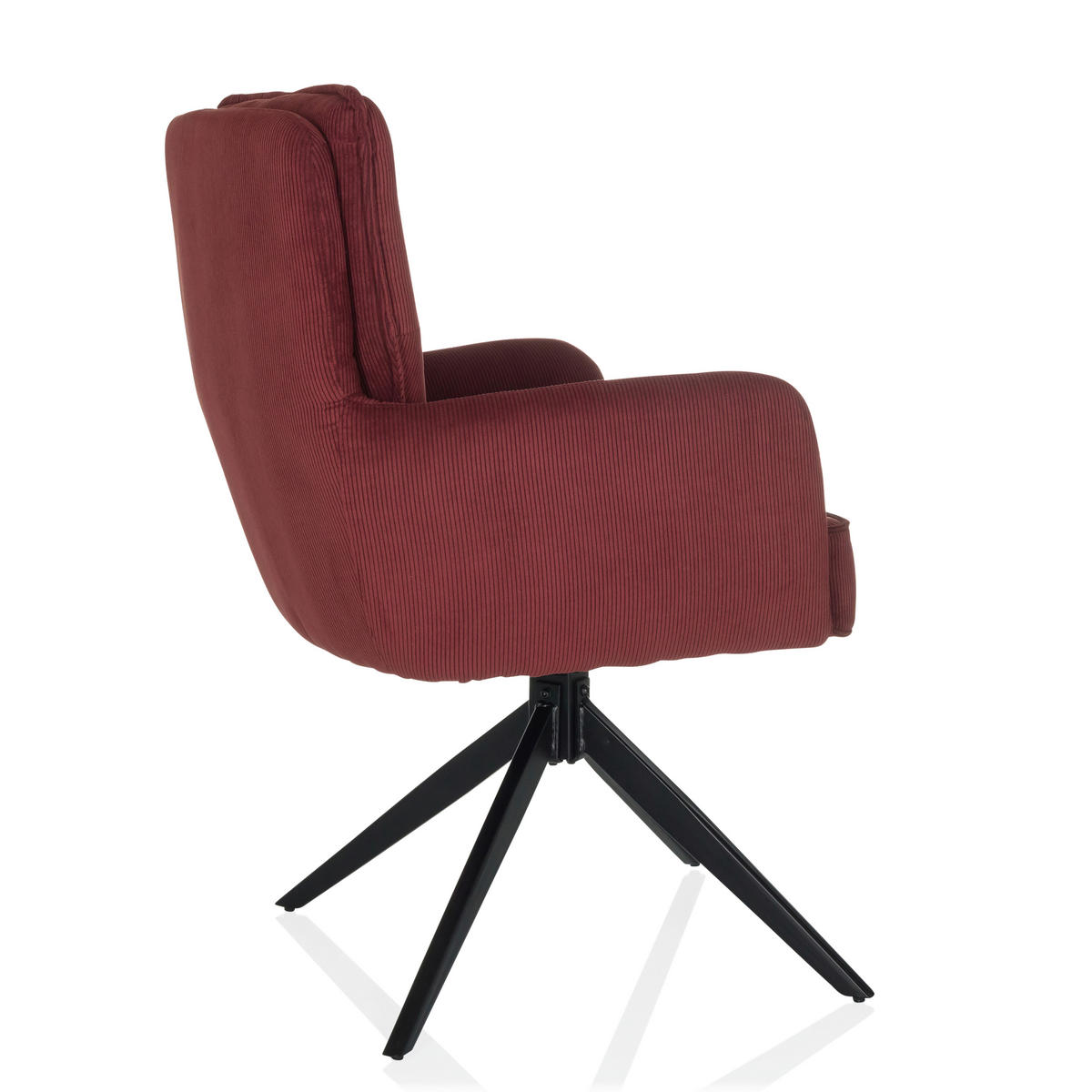 ARMLEHNSTUHL  in Cord  - Rot/Schwarz, MODERN, Textil/Metall (58/94/60cm) - MID.YOU