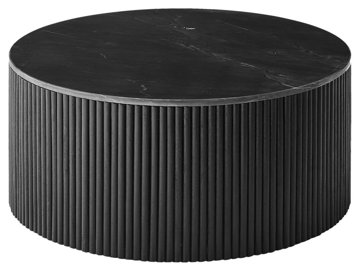 KONFERENČNÝ STOLÍK, čierna, drevo, kameň, 90/90/40 cm - čierna, Design, drevo/kameň (90/90/40cm) - MID.YOU