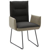 ARMLEHNSTUHL  in Stahl Flachgewebe  - Greige/Anthrazit, Design, Textil/Metall (59/93/59cm) - Dieter Knoll