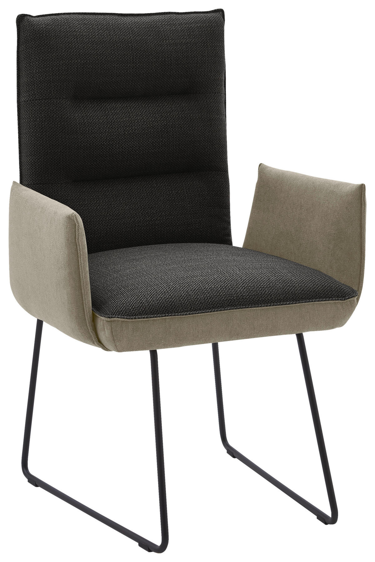 ARMLEHNSTUHL  in Stahl Flachgewebe  - Greige/Anthrazit, Design, Textil/Metall (59/93/59cm) - Dieter Knoll