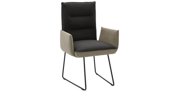 ARMLEHNSTUHL , Beinauswahl, Lederauswahl, Stoffauswahl, Typenauswahl , Flachgewebe  - Greige/Anthrazit, Design, Textil/Metall (59/93/59cm) - Dieter Knoll