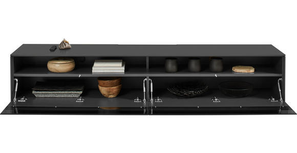 LOWBOARD Dunkelgrau  216/42/46 cm  - Dunkelgrau, Design, Glas/Holzwerkstoff (216/42/46cm) - Belluti