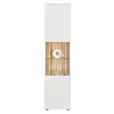 VITRINE in massiv Wildeiche Weiß, Eichefarben - Eichefarben/Anthrazit, Design, Glas/Holz (50/202,8/42cm) - Novel