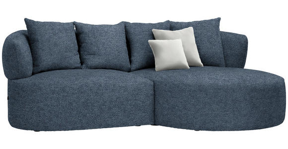 ECKSOFA in Chenille Blau  - Blau/Beige, MODERN, Kunststoff/Textil (235/166cm) - Hom`in