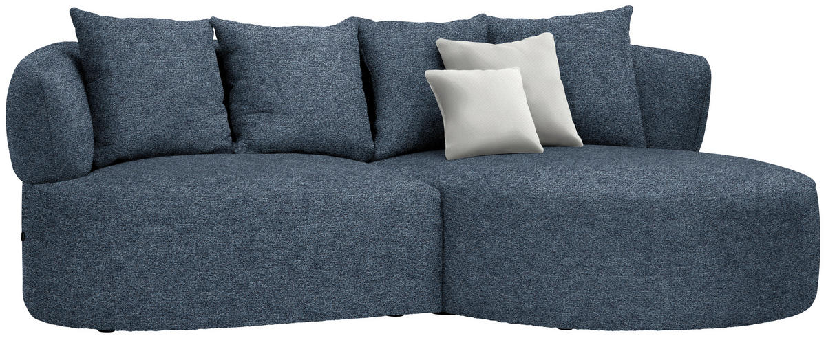 ECKSOFA in Chenille Blau  235/166 cm  - Blau/Beige, MODERN, Kunststoff/Textil (235/166cm) - Hom`in