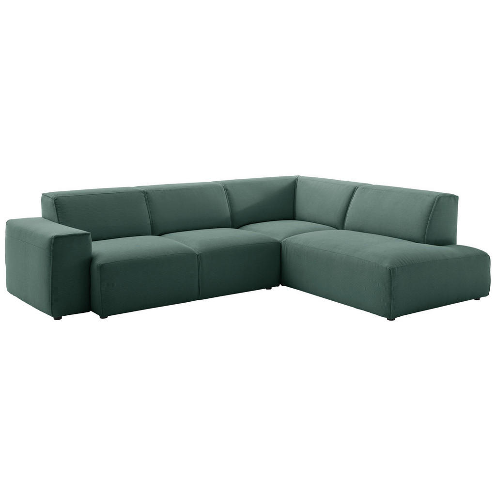 Thumbnail - Pure Home Lifestyle Ecksofa, Grün, Textil, 3-Sitzer, Ottomane rechts, L-Form, 270x210 cm, Goldenes M, Oeko-Tex® Standard...