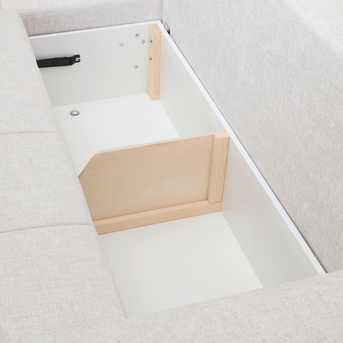 ECKSOFA Naturfarben Mikrofaser  - Schwarz/Naturfarben, KONVENTIONELL, Kunststoff/Textil (169/295cm) - Carryhome